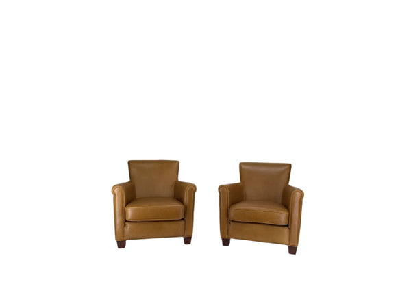 Pair of Leather Club Chairs